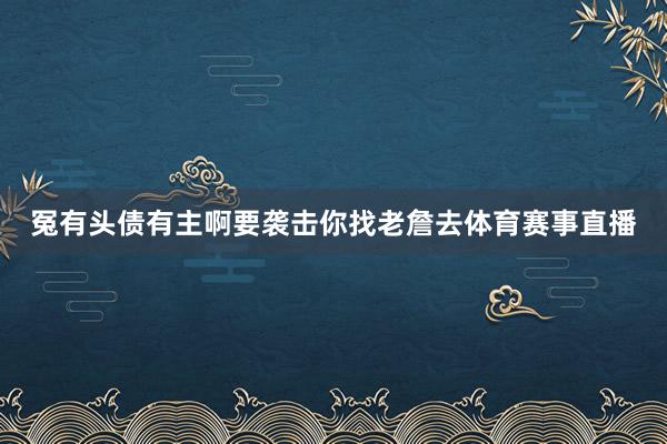 冤有头债有主啊要袭击你找老詹去体育赛事直播