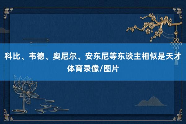 科比、韦德、奥尼尔、安东尼等东谈主相似是天才体育录像/图片