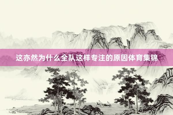 这亦然为什么全队这样专注的原因体育集锦