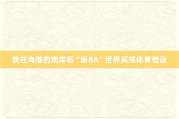 我在海港的南岸看“浙BA”世界买球体育信息