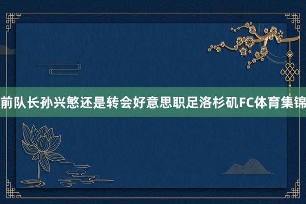 前队长孙兴慜还是转会好意思职足洛杉矶FC体育集锦