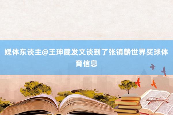 媒体东谈主@王珅葳发文谈到了张镇麟世界买球体育信息