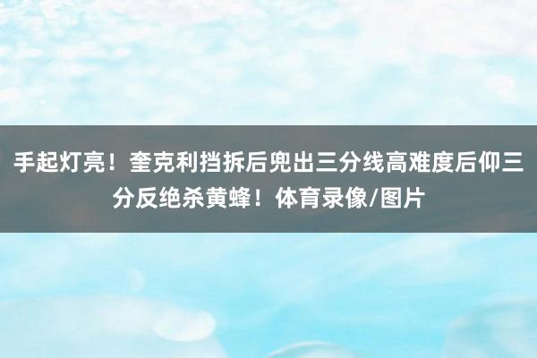 手起灯亮！奎克利挡拆后兜出三分线高难度后仰三分反绝杀黄蜂！体