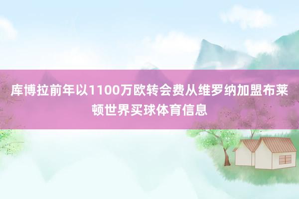 库博拉前年以1100万欧转会费从维罗纳加盟布莱顿世界买球体育信息