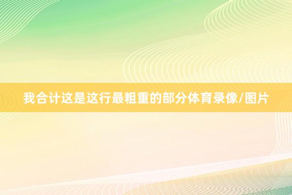 我合计这是这行最粗重的部分体育录像/图片