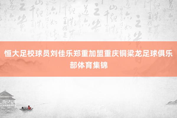 恒大足校球员刘佳乐郑重加盟重庆铜梁龙足球俱乐部体育集锦