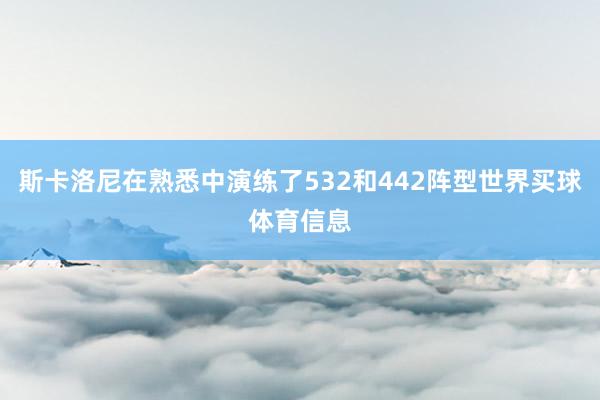 斯卡洛尼在熟悉中演练了532和442阵型世界买球体育信息